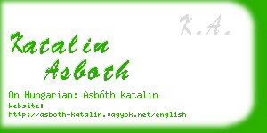 katalin asboth business card